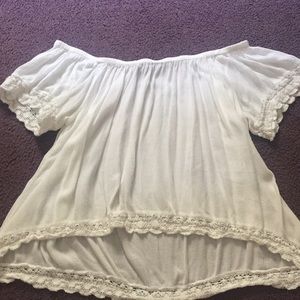 Off the shoulder high low top